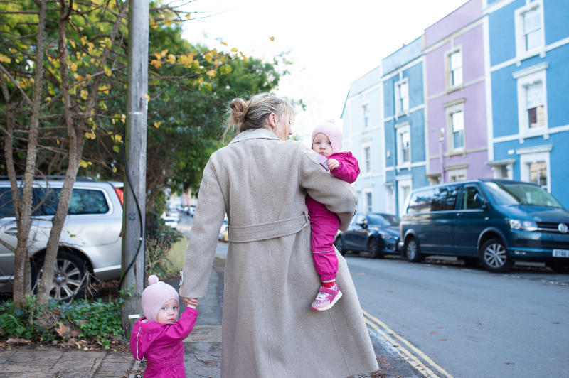 Parent with two children